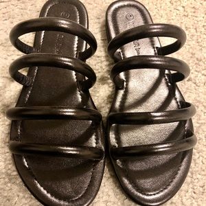 Black Slip-on Sandal.